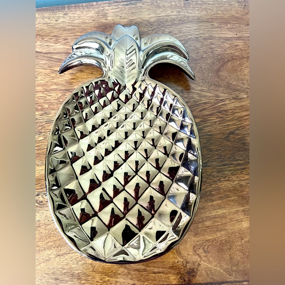 Gold Pineapple Decorative Tray